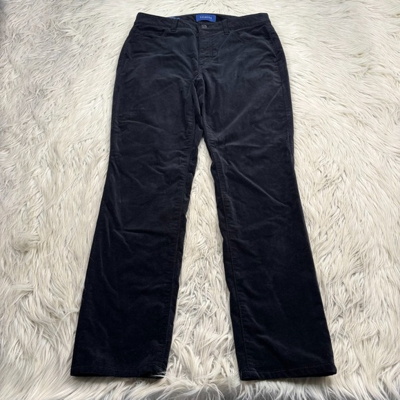 Talbots Pants - Talbots Women's 6P Black Velvet High Waist Straight Leg Pant Basic Classic